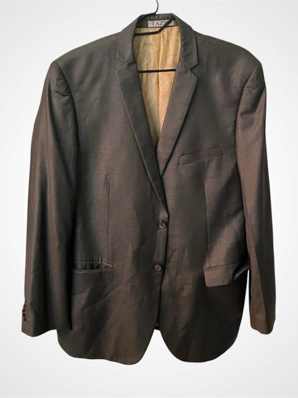 Men's Charcoal Gray Two-Button Blazer
